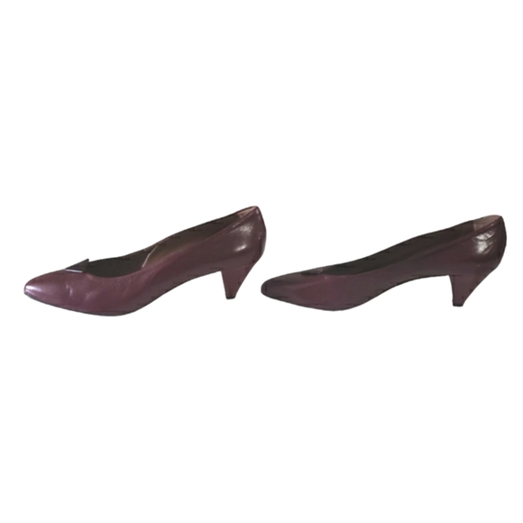 Vero Cuoio Camille Unglik Italian Designer Vintage Red/ Maroon Heels Size 10.5 - Picture 4 of 14